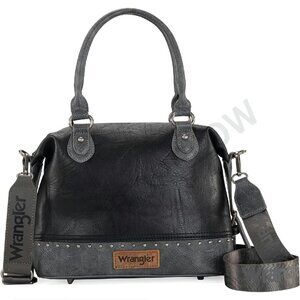 Two-Tone Doctor Bag Top Handle Satchel Barrel Purse Shoulder Bag Classic